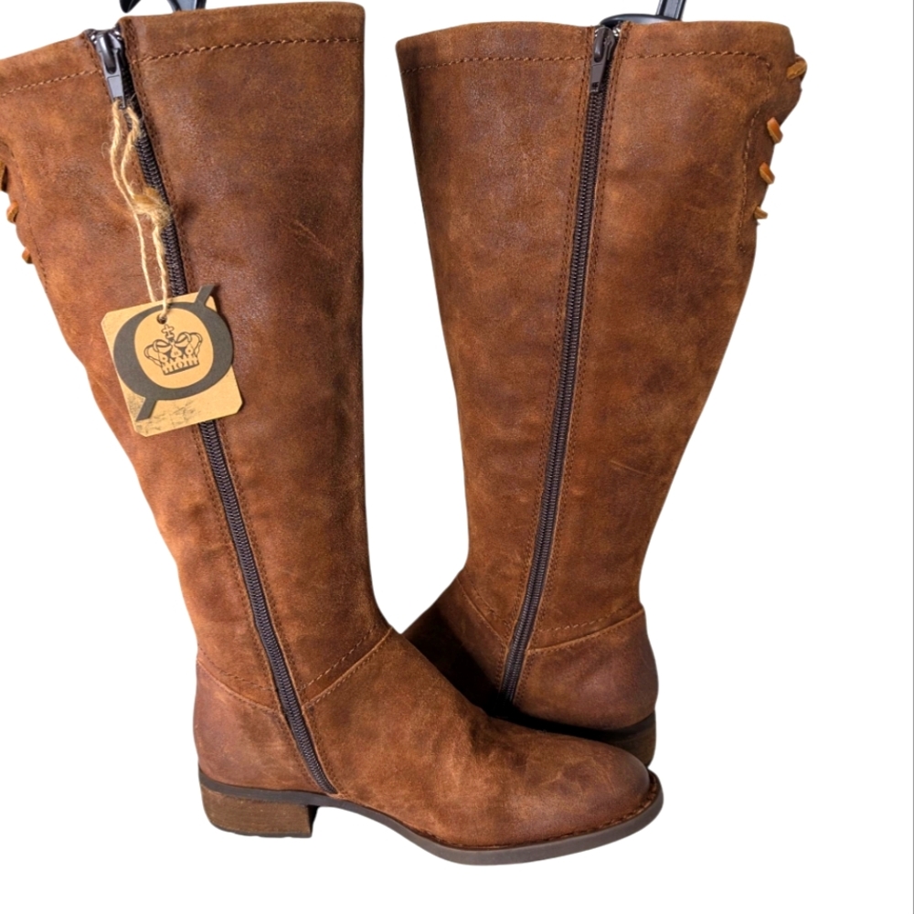 BORN Hayden - Extended In Rust Tobacco Distress...Size 6M (Wide Calf)